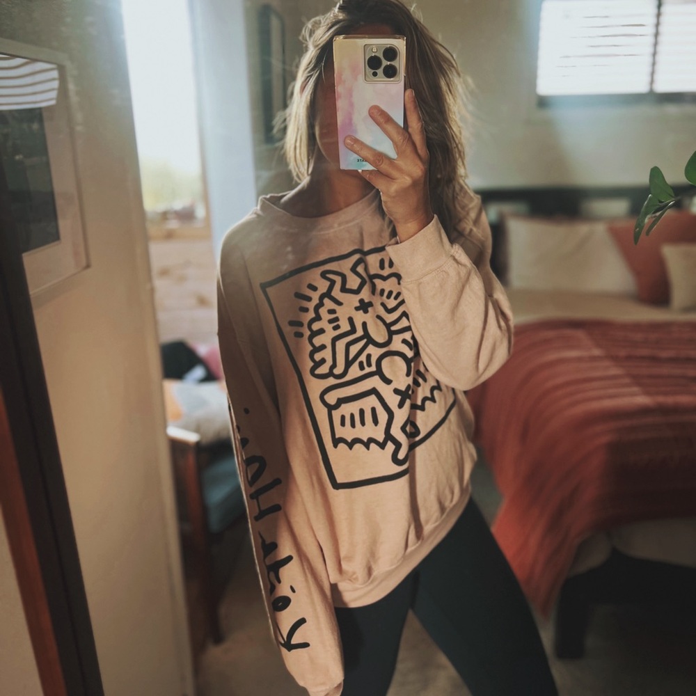 Pink Keith Haring sweatshirt